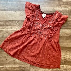Rust colored boho top